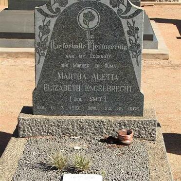 ENGELBRECHT Schalk Smuts 1917-1981 &amp; Martha Aletta Elizabeth nee SMIT 1919-1966
