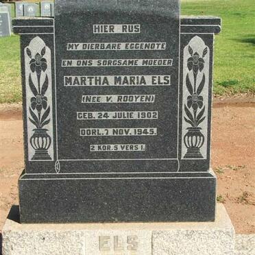 ELS Martha Maria nee VAN ROOYEN 1902-1945