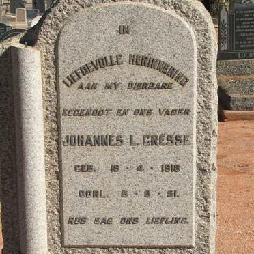 GRESSE Johannes L. 1918-1951