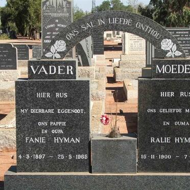 HYMAN Fanie 1897-1965 &amp; Ralie 1900-1984