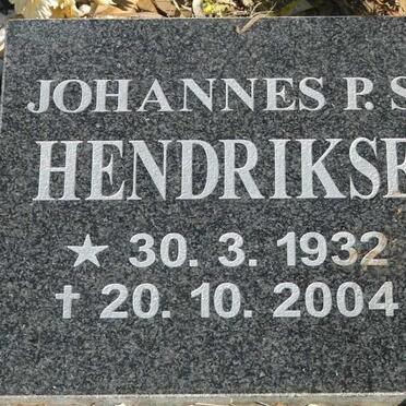HENDRIKSE Johannes P.S. 1932-2004