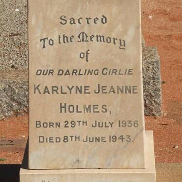HOLMES Karlyne Jeanne 1936-1943