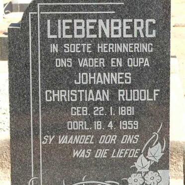 LIEBENBERG Johannes Christiaan Rudolph 1881-1959