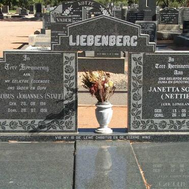 LIEBENBERG Jacobus Johannes 1911-1991 &amp; Janetta Sophia LONGLAND 1909-2001
