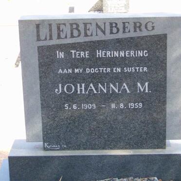 LIEBENBERG Johanna M. 1909-1959