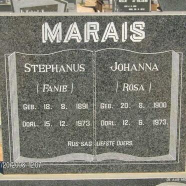 MARAIS Stephanus 1891-1973 &amp; Johanna 1900-1973