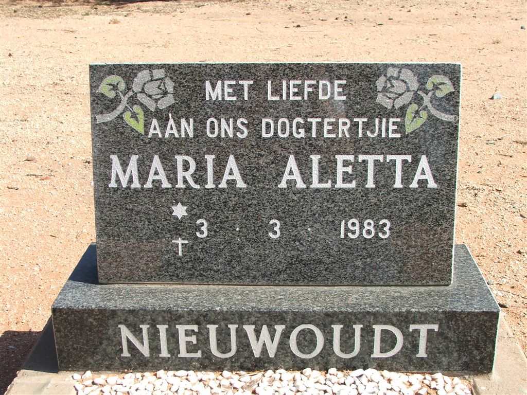 NIEUWOUDT Maria Aletta 1983-1983