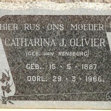 OLIVIER Catharina J. nee VAN RENSBURG 1887-1966