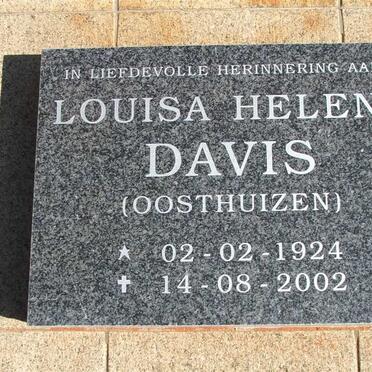 DAVIS Louisa Helena nee OOSTHUIZEN 1924-2002