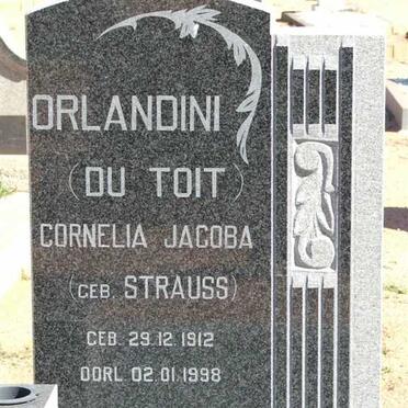 ORLANDINI Cornelia Jacoba formerly DU TOIT nee STRAUSS 1912-1998