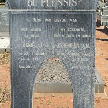 PLESSIS Daniel J., du 1900-1978 &amp; Gerendina J.M. WIESE 1904-1978