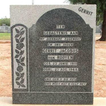 ROOYEN Gerrit Jacobus, van 1910-1948