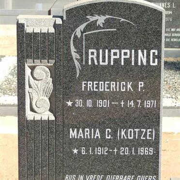 RUPPING Frederick P. 1901-1971 &amp; Maria C. KOTZE 1912-1969