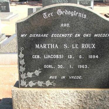 ROUX Martha S., le nee JACOBS 1894-1963
