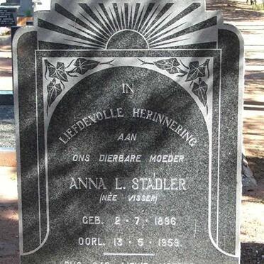 STADLER Anna L. nee VISSER 1896-1959