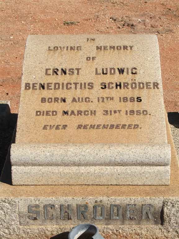 SCHRODER Ernst Ludwig Benedictus 1885-1950