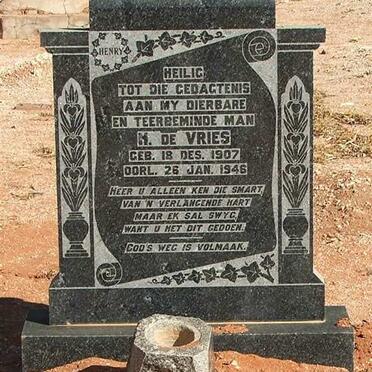VRIES H., de 1907-1946