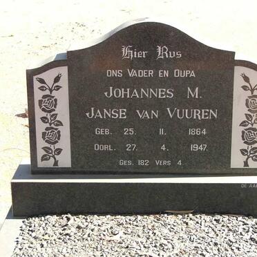 VUUREN Johannes M., Janse van 1864-1947