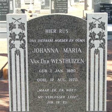WESTHUIZEN Johanna Maria, van der 1890-1970