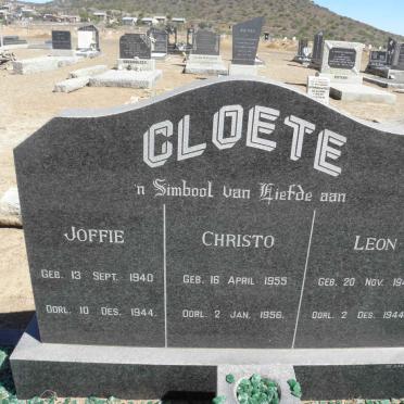CLOETE Joffie 1940-1944 :: CLOETE Christo 1955-1956 :: CLOETE Leon 1942-1944