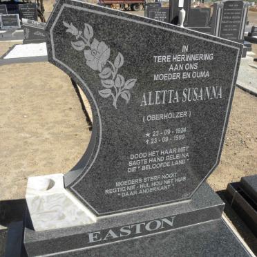 EASTON Aletta Susanna nee OBERHOLZER 1924-1999
