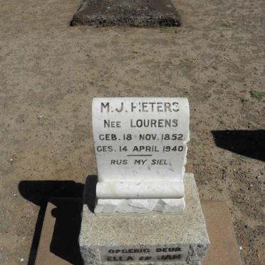 PIETERS M.J. nee LOURENS 1852-1940