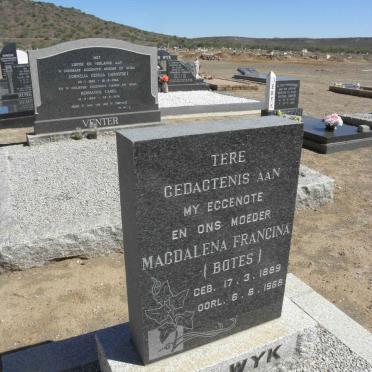 WYK Magdalena Francina, van nee BOTES 1889-1968