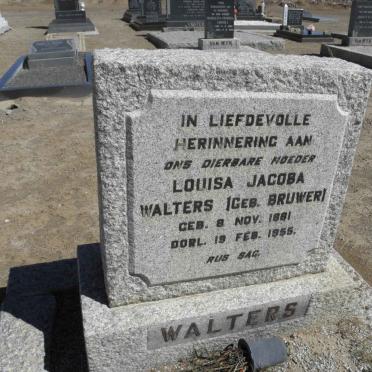 WALTERS Louisa Jacoba nee BRUWER 1881-1955