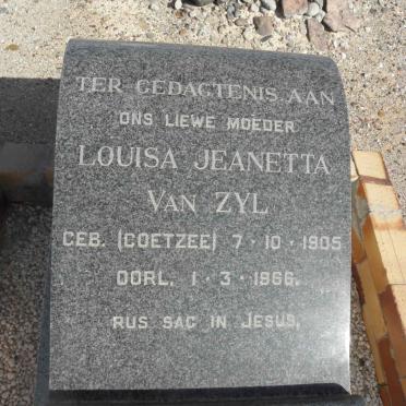 ZYL Louisa Jeanetta, van nee COETZEE 1905-1966