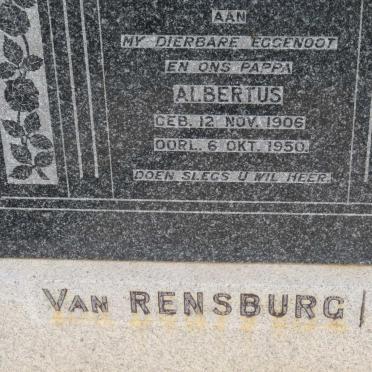 RENSBURG Albertus, van 1906-1950