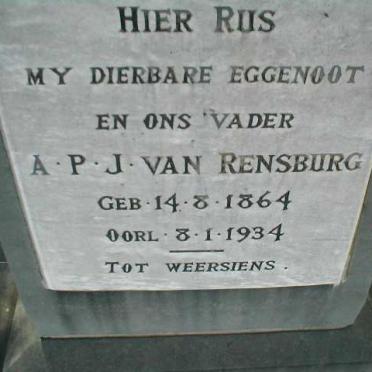 RENSBURG A.P.J., van 1864-1934