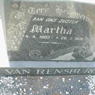 RENSBURG Martha, van 1903-1976