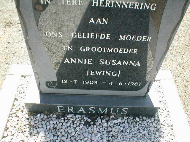 ERASMUS Annie Susanna nee EWING 1903-1987