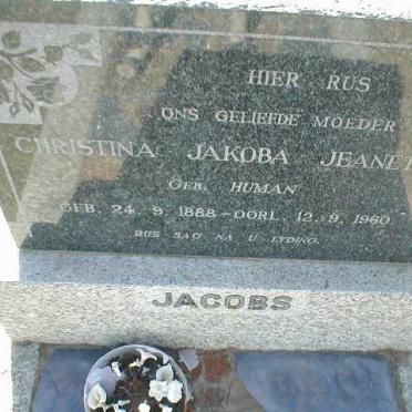 JACOBS Christina Jakoba Jeanetta nee HUMAN 1888-1960