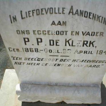 KLERK P.P., de 1868-1940