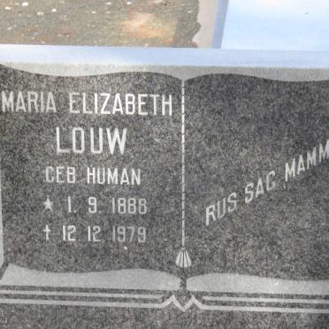 LOUW Maria Elizabeth nee HUMAN 1888-1979