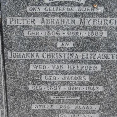 MYBURGH Pieter Abraham 1856-1889 &amp; VAN HEERDEN Johanna Christina Elizabeth nee JACOBS 1857-1942