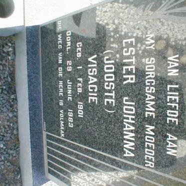VISAGIE Ester Johanna nee JOOSTE  1901-1983