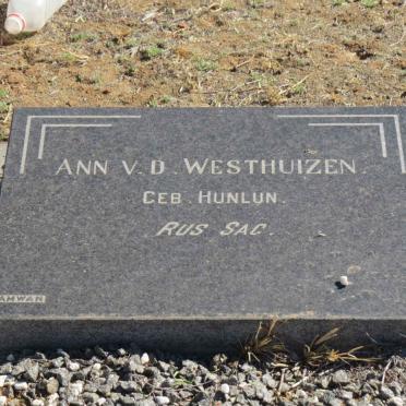 WESTHUIZEN Ann, v.d. nee HUNLUN