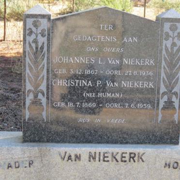 NIEKERK Johannes L., van 1867-1936 &amp; Christina P. HUMAN 1869-1959