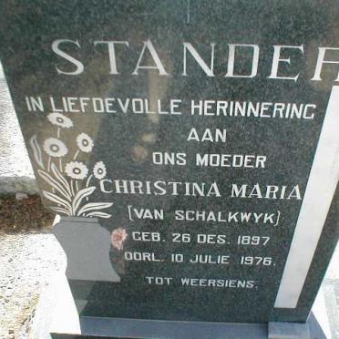 STANDER Christina Maria nee VAN SCHALKWYK 1897-1976