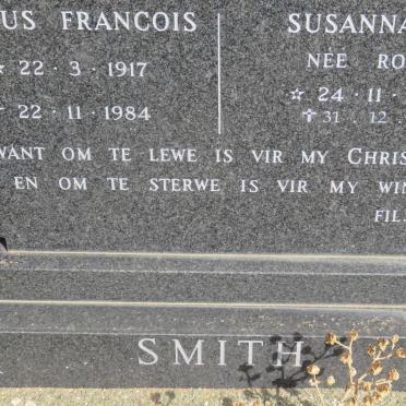 SMITH Marius Francois 1917-1984 &amp; Susanna W. ROUX 1928-2017