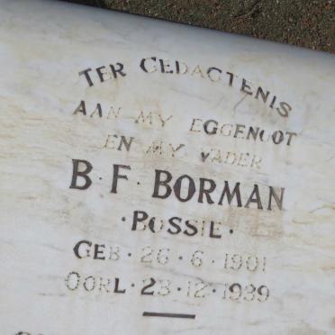 BORMAN B.F. 1901-1939