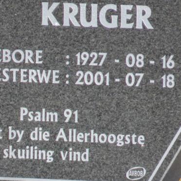 KRUGER Fransiena 1927-2001