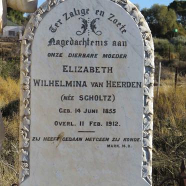HEERDEN Elizabeth Wilhelmina, van nee SCHOLTZ 1855-1912