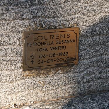 LOURENS Petronella Susanna nee VENTER 1932-2007