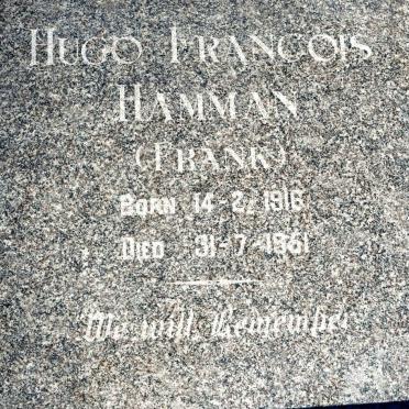 HAMMAN Hugo Francois 1916-1951