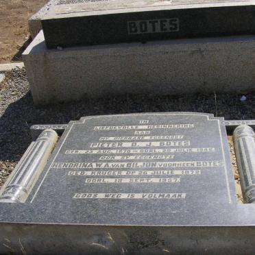 BOTES Pieter D.J. 1870-1946 &amp; Hendrina W.A. VAN BILJON voorheen BOTES nee KRUGER 1872-1957