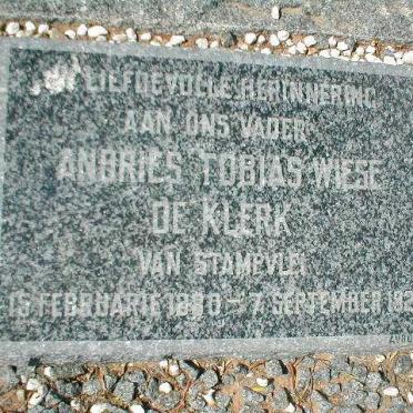 KLERK Andries Tobias Wiese, de 1880-1921