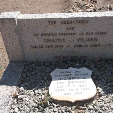 VILJOEN Ignatius ? 1874-?5 &amp; Elizabeth J. SNYMAN 1880-1959